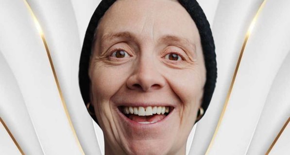 Karen Dunbar Stand Up Comedy Tour poster that reads 'Karen Dunbar Stand Up Comedy Tour 2025, Kirkintilloch' with Karen Dunbar pictured in the centre