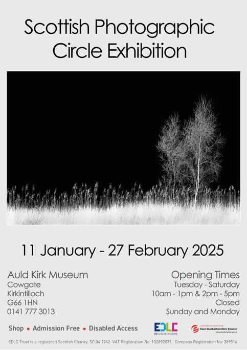 scottish photographic circle exhibition, 11 january - 27 february 2025, auld kirk museum, tuesday - saturday 10am - 1pm & 2pm - 5pm