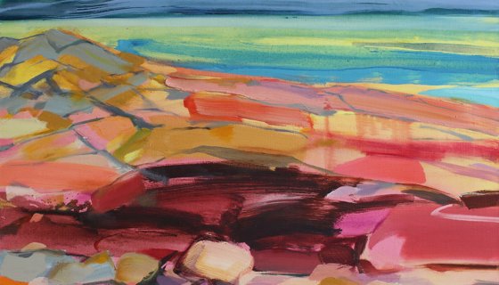 ‘Arran Rocks’ painting by Shona S. M. Barr RSW RGI