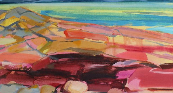 ‘Arran Rocks’ painting by Shona S. M. Barr RSW RGI